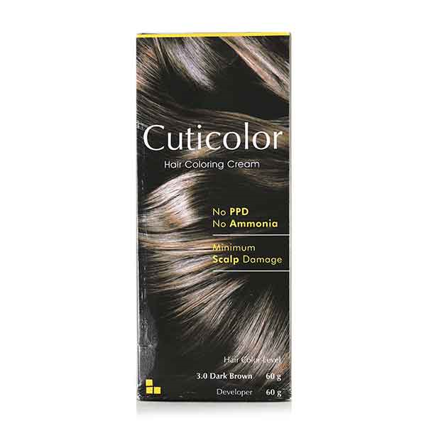 CUTICOLOR DARK BROWN HAIR COLORING Cream 60gm