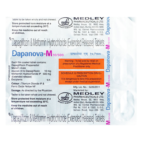 DAPANOVA M 10/500 Tablet